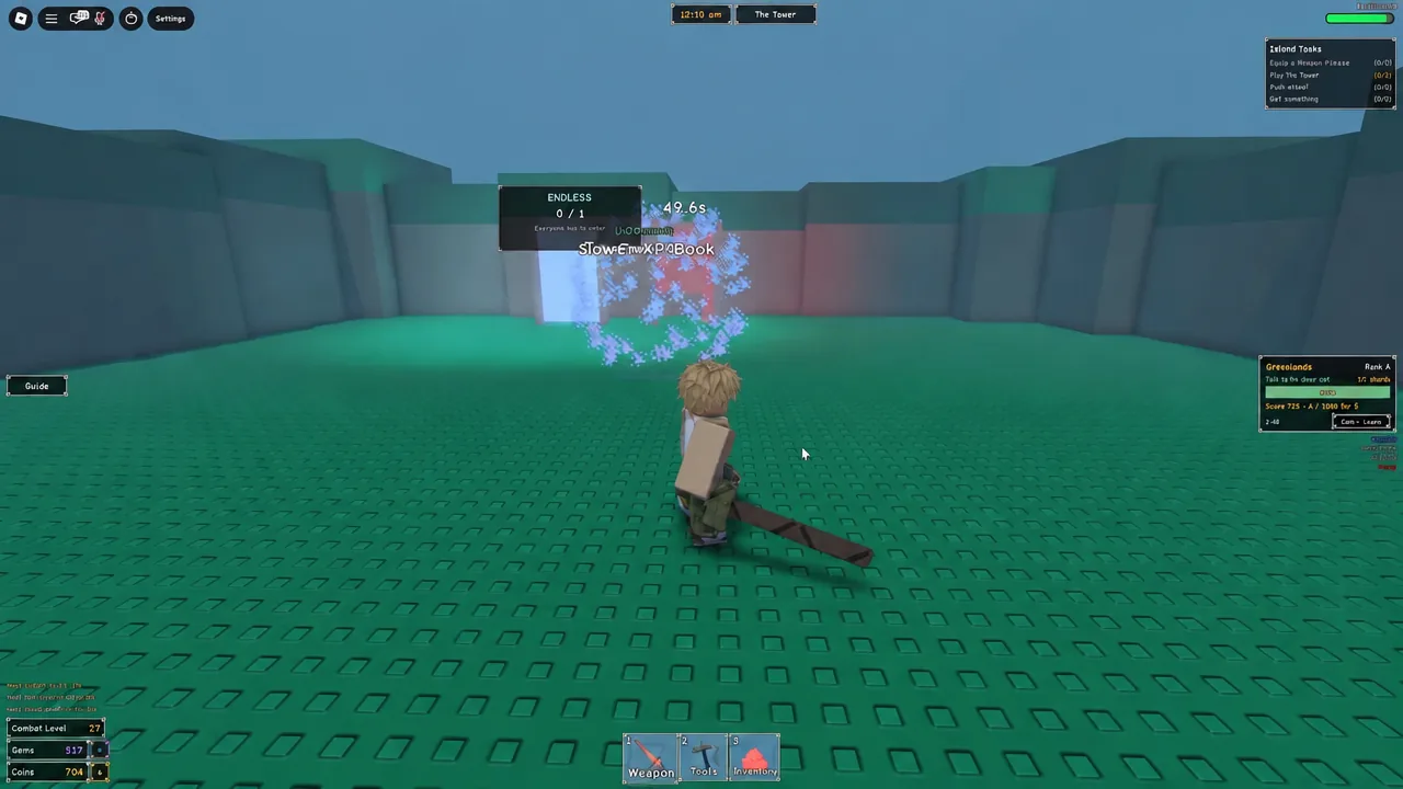 Tower fight in progress with a countdown timer running near 50 seconds
