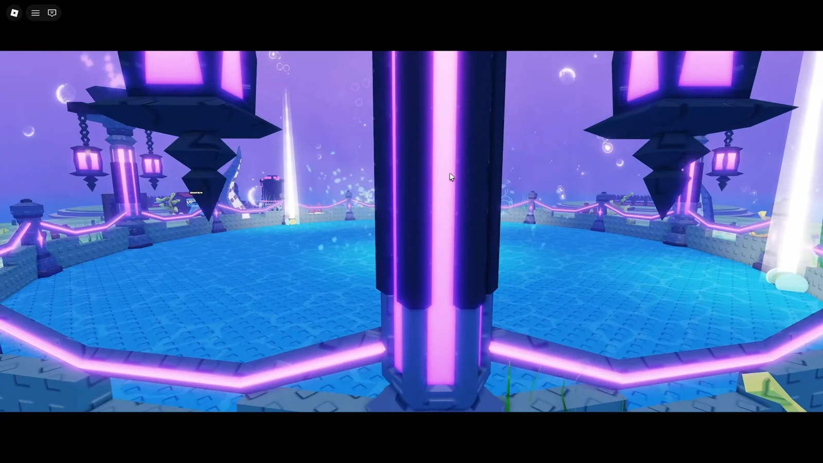 Glowing purple arena with a central energy pillar where event items are deposited