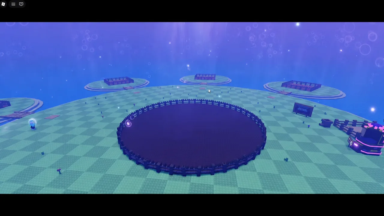Players attacking the Kraken boss egg spawned in the middle of the arena