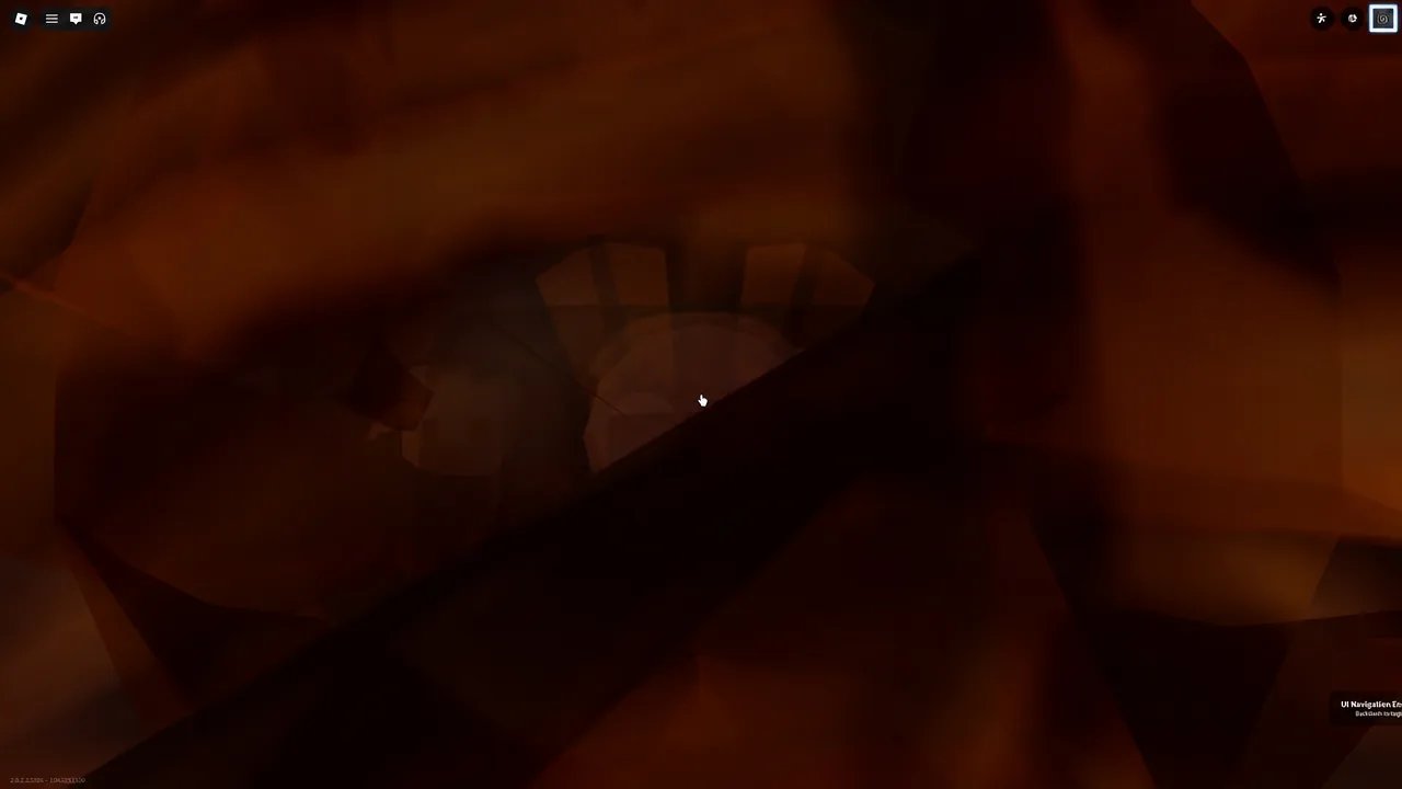 Roblox in-game overlay with the UI Navigation button highlighted in the top-right corner