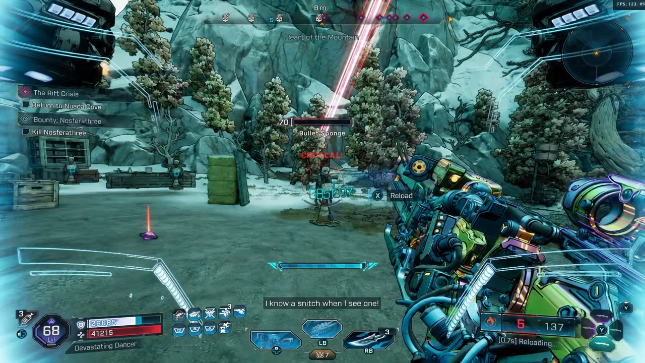 Continuous Astonisher fire in Heart of the Mountain with the reload prompt showing but never completing