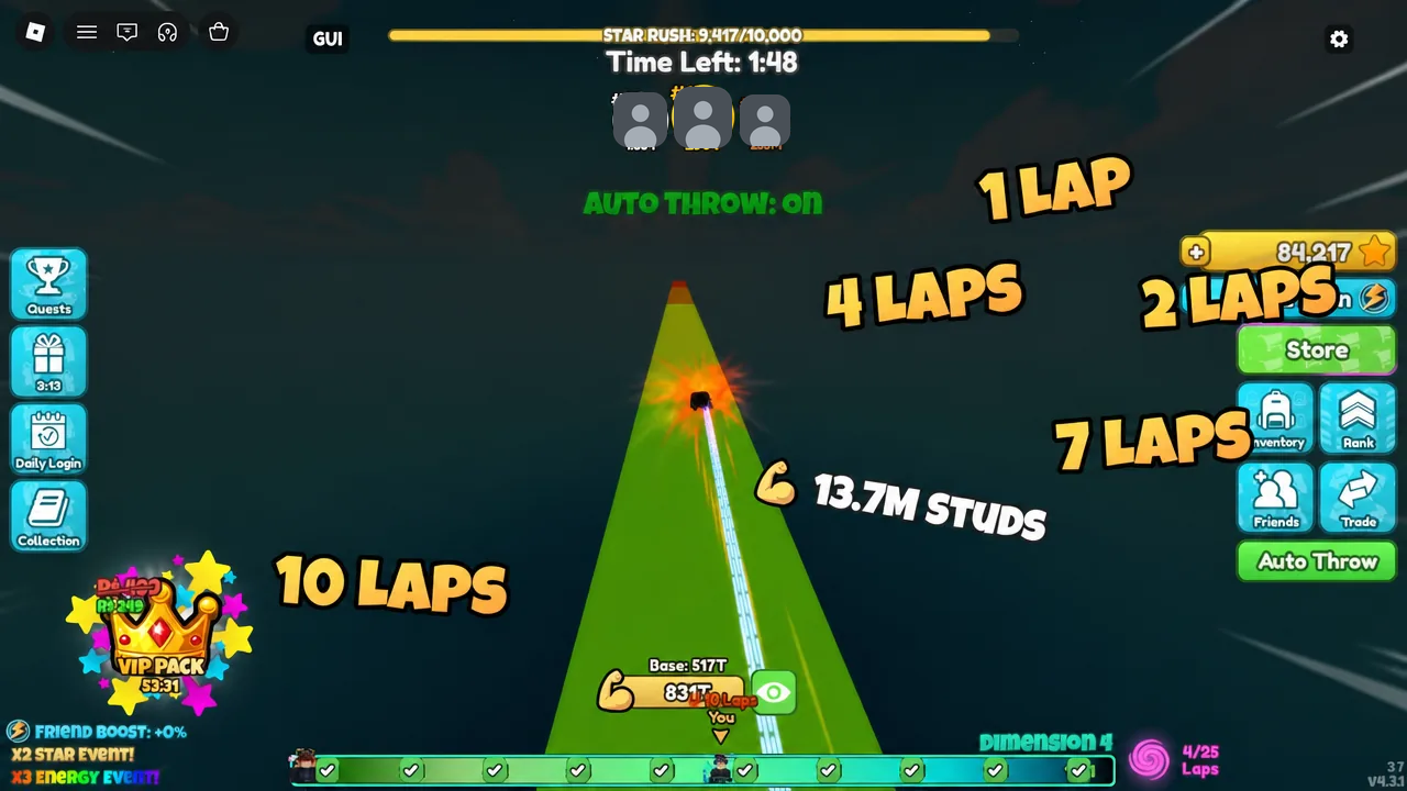 Auto Throw enabled during a lap race while throws continue without input