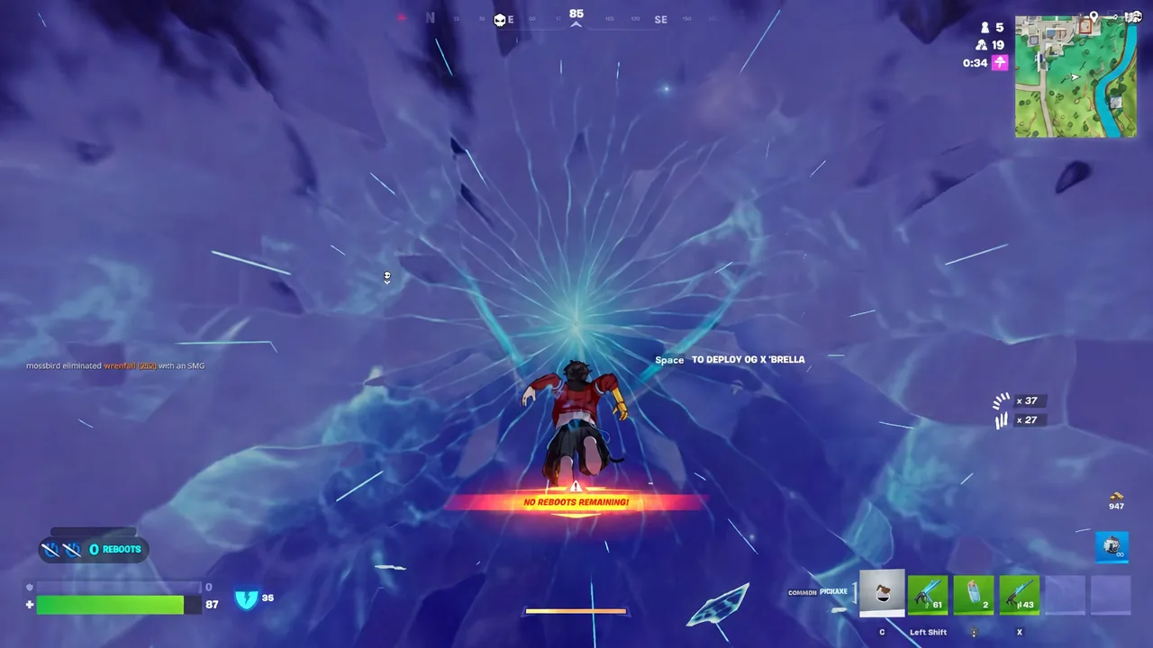 Falling toward the Springfield map after a Reload respawn