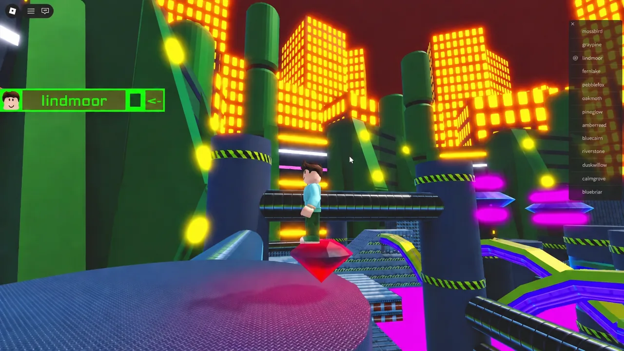 Avatar standing on the red Chaos Emerald atop the cylindrical platform in Chemical Plant