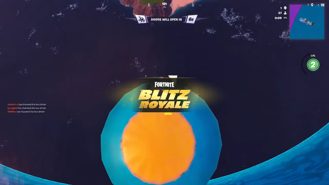 Blitz Royale pre-match screen with a six second countdown before the doors open