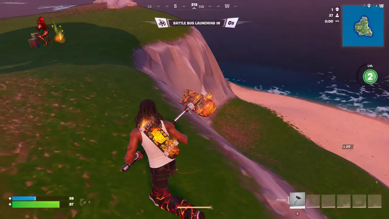 Weezy skin with the reactive lava style active at the start of a Blitz Royale match