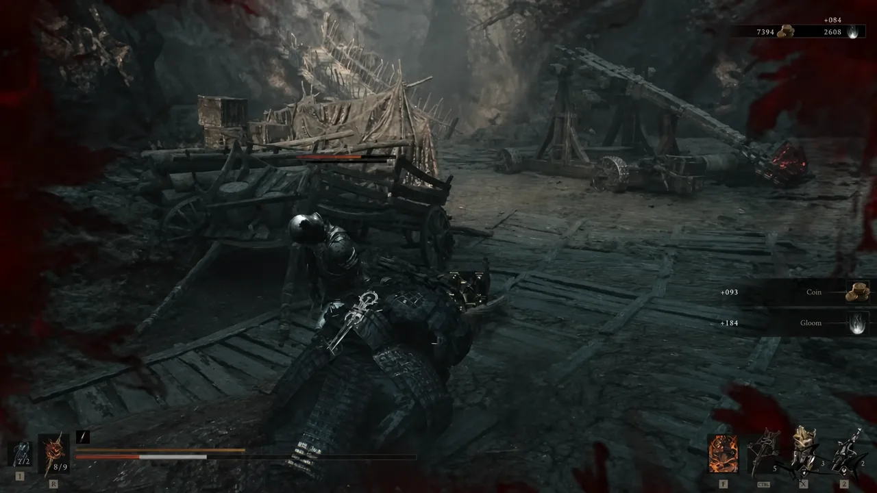 Swinging the Obsidian Hammer at enemies to demonstrate its heavy slam attacks