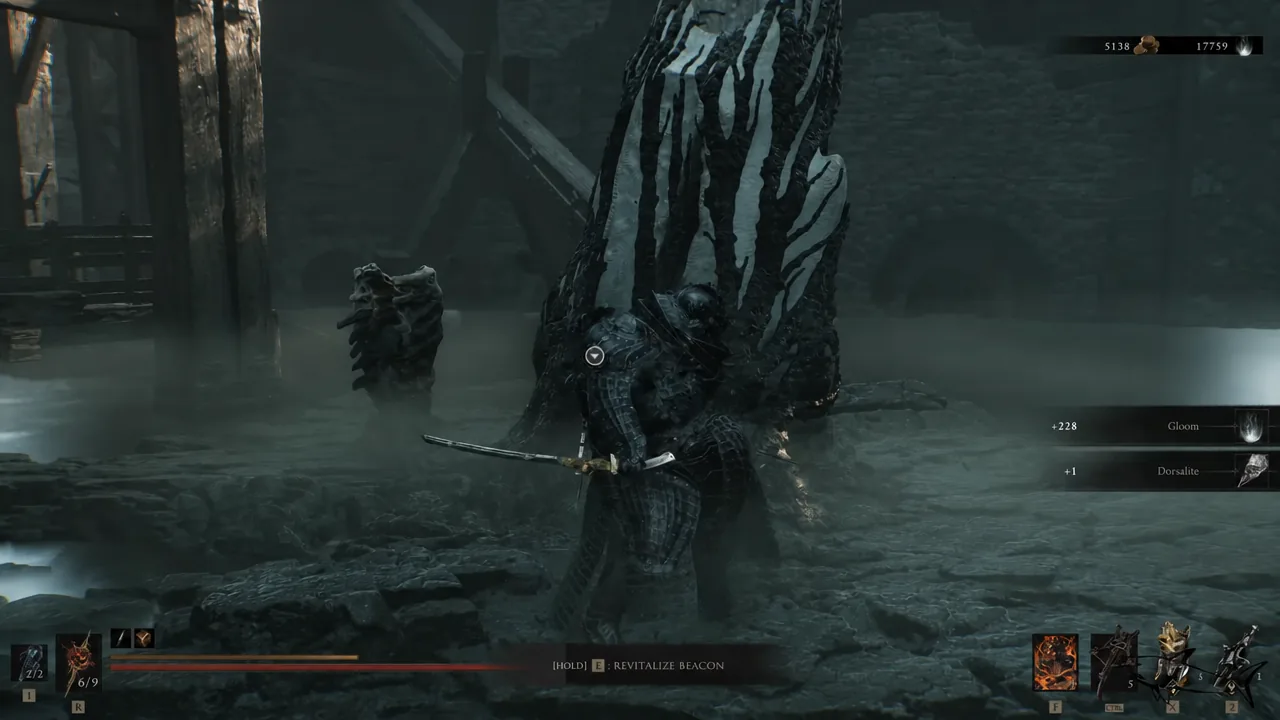 Cleansing the Deserted Slums beacon before descending into the mining pit