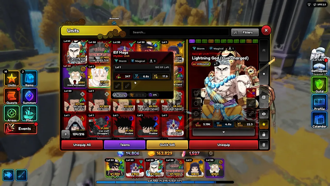5th God Hand deployed in the Testing Zone with its passive descriptions on screen