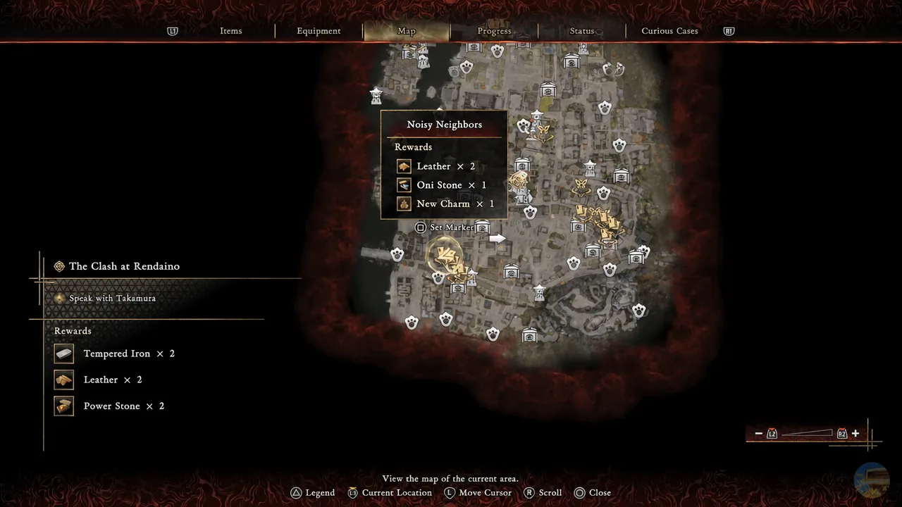 Noisy Neighbors activity highlighted on the Map screen showing its rewards