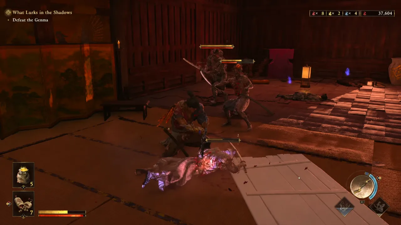 Combat against Genma while the Defeat the Genma objective is active during What Lurks in the Shadows