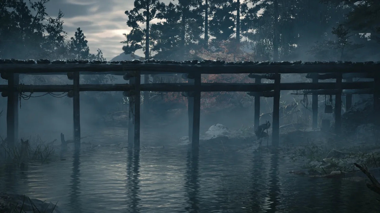Musashi arriving in Rendaino and facing a hostile villager armed with a pole