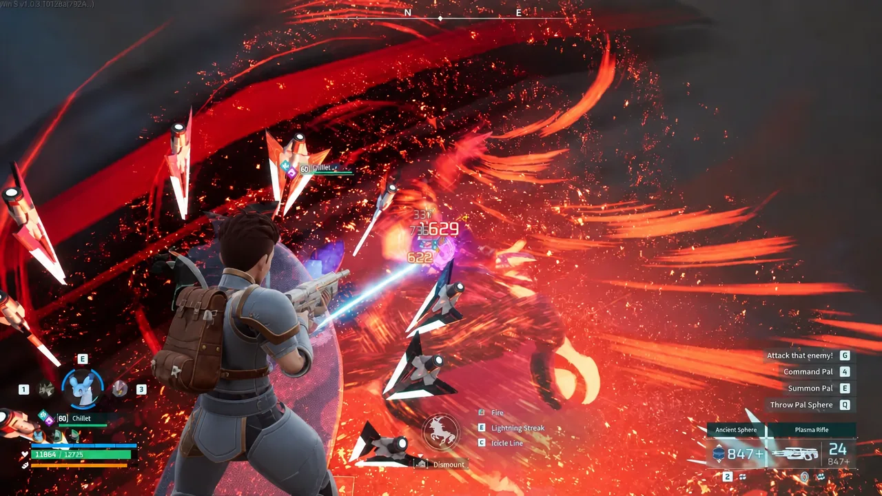 Combat HUD showing the player firing a highlighted Plasma Rifle at a raid enemy