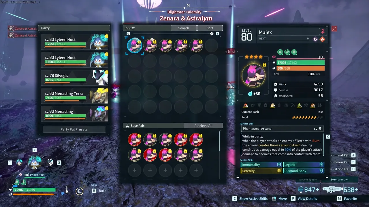 Majex Pals attacking Astralym during the final barrier phase of the Hard Mode fight
