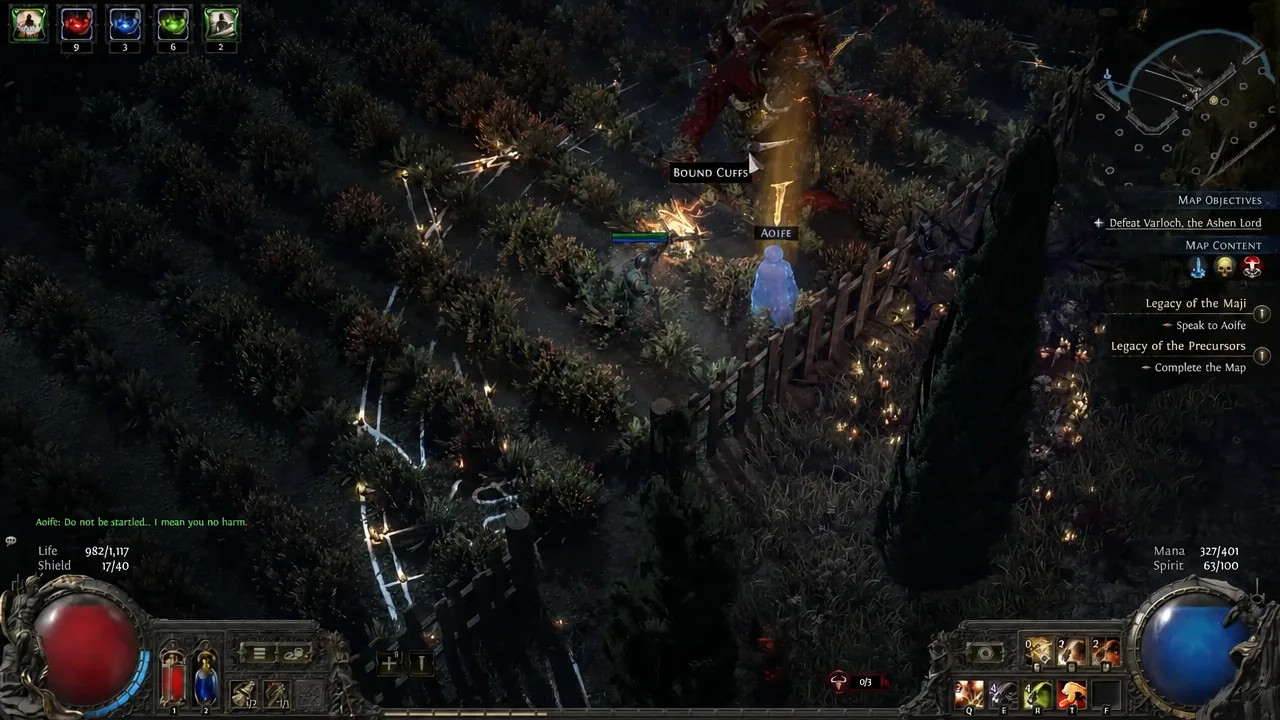 Precursor Fortress endgame area in Path of Exile 2 during the Forbidden Rites league