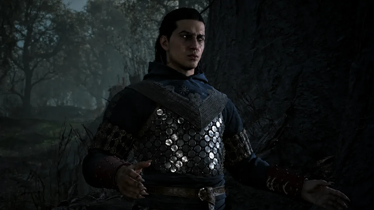 Coen making his way back through the dark forest toward the sanzhana's burrow