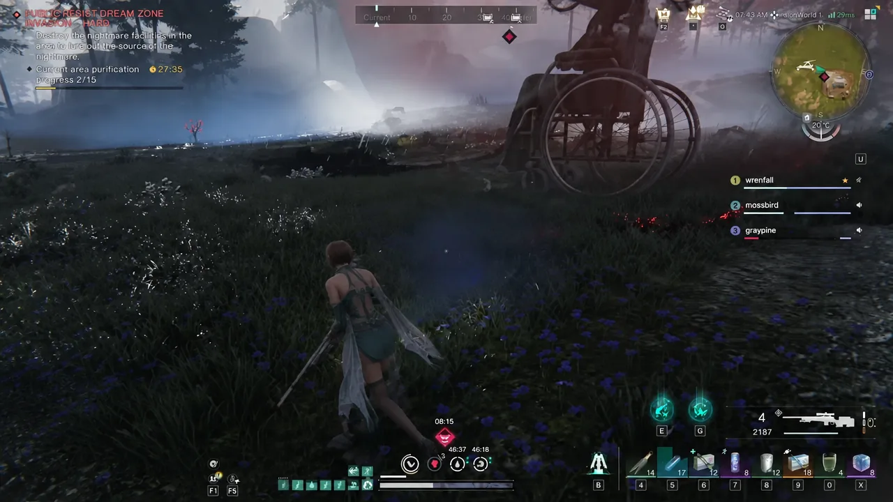 Purge Resist Dream Zone Invasion event in progress with area purification at 2 of 15