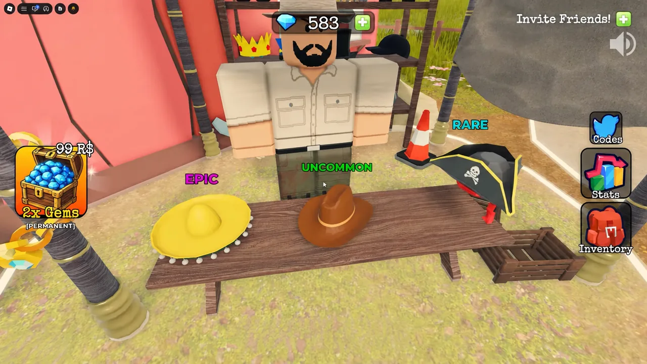 Owned pet hats of Epic, Uncommon, and Rare rarity laid out on a table