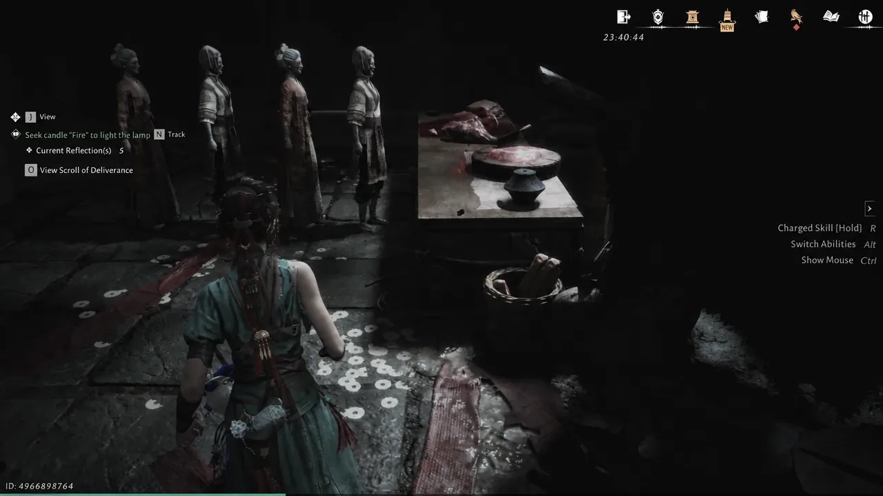 Active objective to seek candle Fire to light the lamp with a Track prompt during the offering hunt