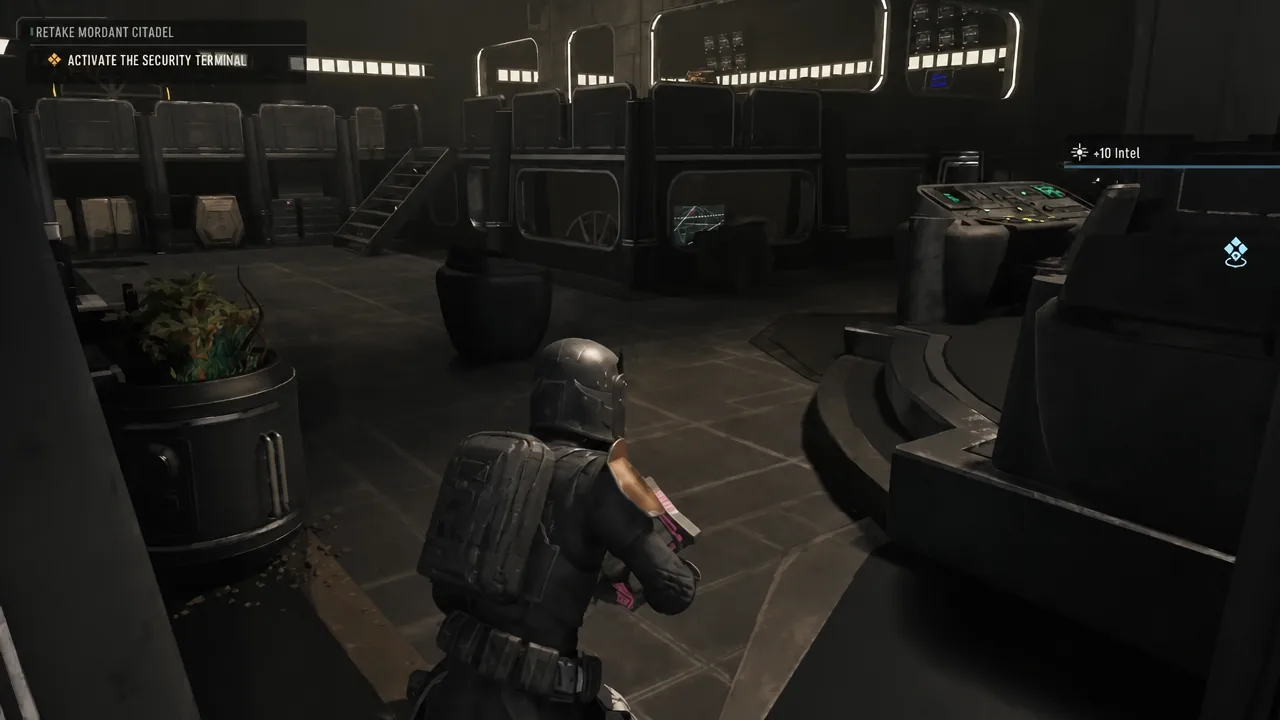 Objective panel reading Retake Mordant Citadel with Activate the Security Terminal listed underneath