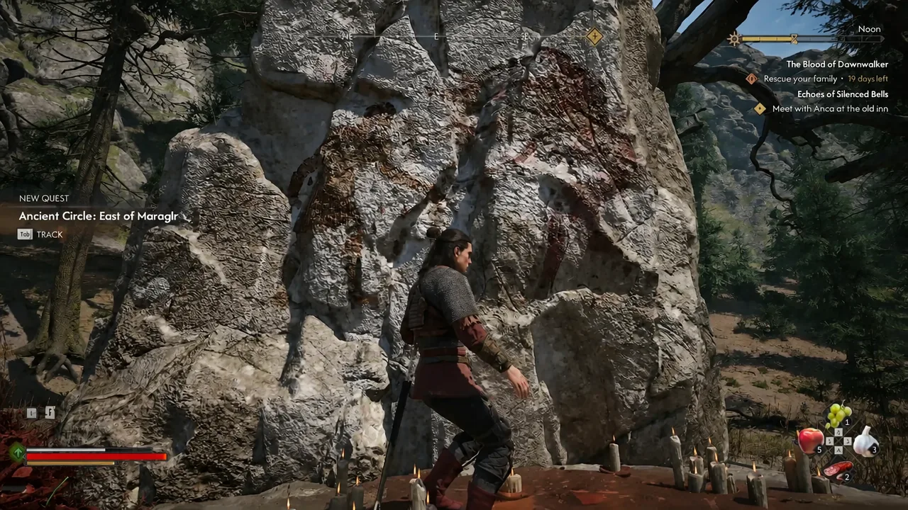 New Quest notification for Ancient Circle: East of Maragir with the Tab track prompt on screen