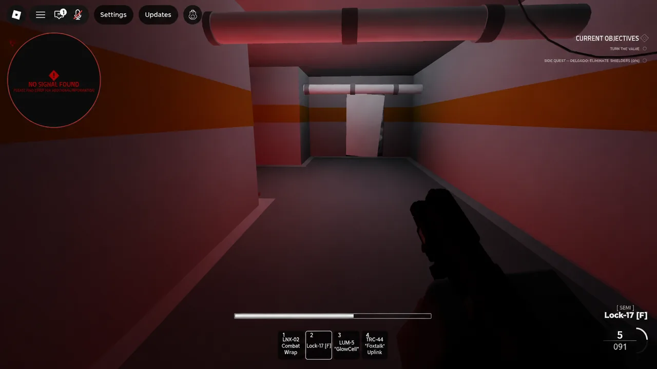 Corridor push with the Lock-17 selected in weapon slot two