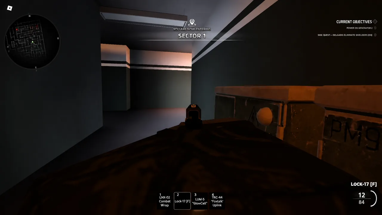 Aiming down sights with the Lock-17 while moving into the sector