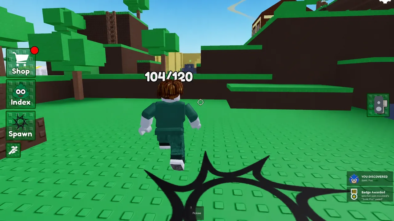 Player types the answer to the index math hint into the in-game chat box to reach Nerd Poo