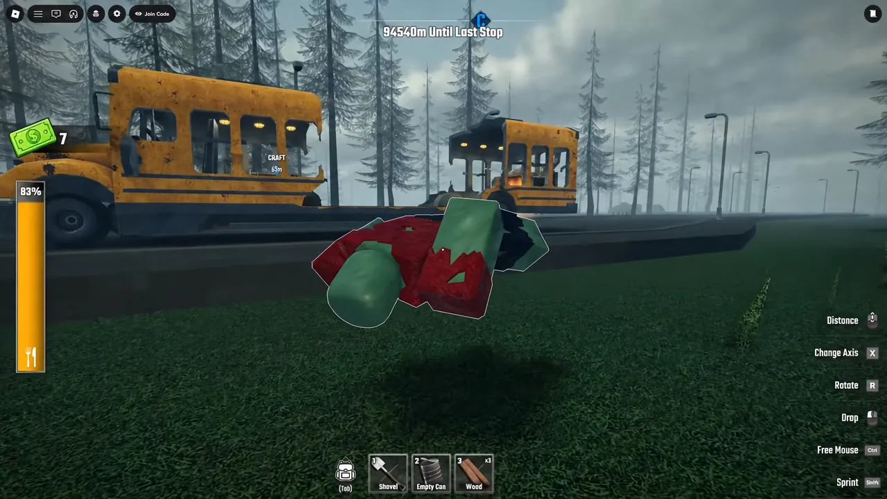 Placement preview showing red and green object states with axis, rotate, drop and free mouse prompts