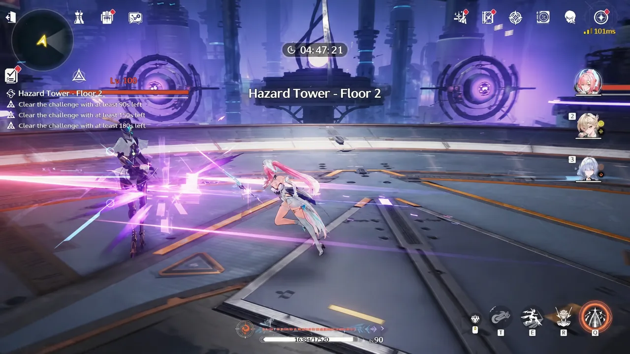 Hazard Tower Floors 1-4 With S0R1 Aemeath and Yangyang: Xuanling (WuWa 3.5)