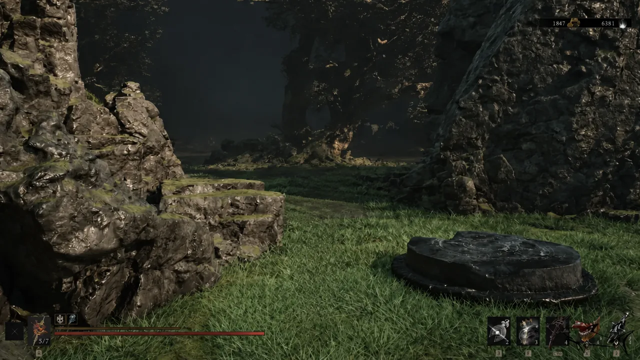 The Harbinger running along a cliffside path toward the Bone Gate that leads to Desolate Peak