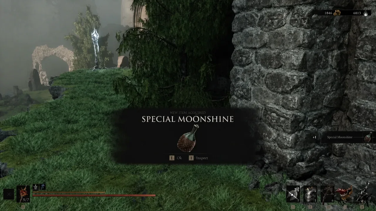 The pickup confirmation for Special Moonshine.