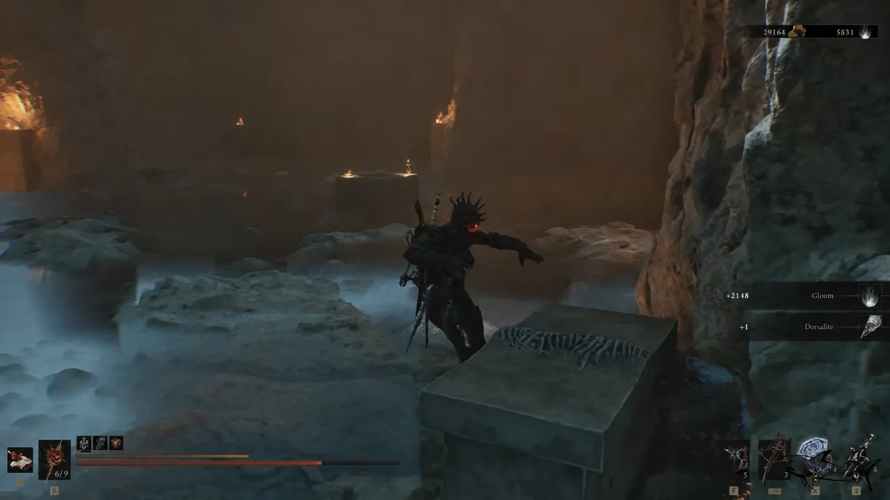 Loot pickups for Gloom and Dorsalite appearing while moving through the flooded cavern