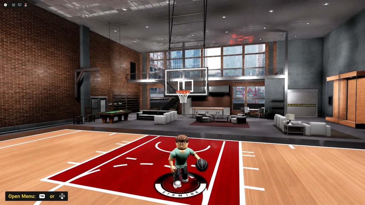 Sequence Basketball gameplay screen with the Tab menu prompt visible during play