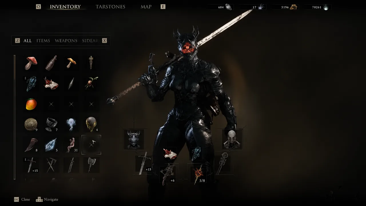 Inventory menu showing the Revered Gland item obtained from the Sester's Refuge cavern