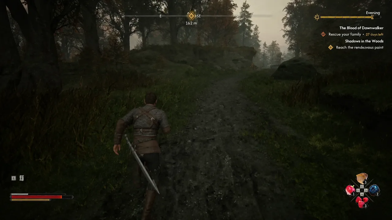 On-screen objective reads Reach the rendezvous point while Coen runs toward the waypoint