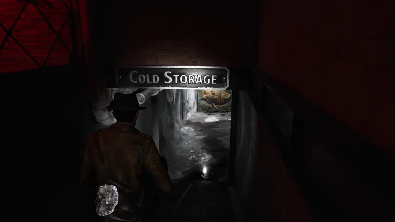 Walking through the Cold Storage doorway on the first floor of the Fish Market