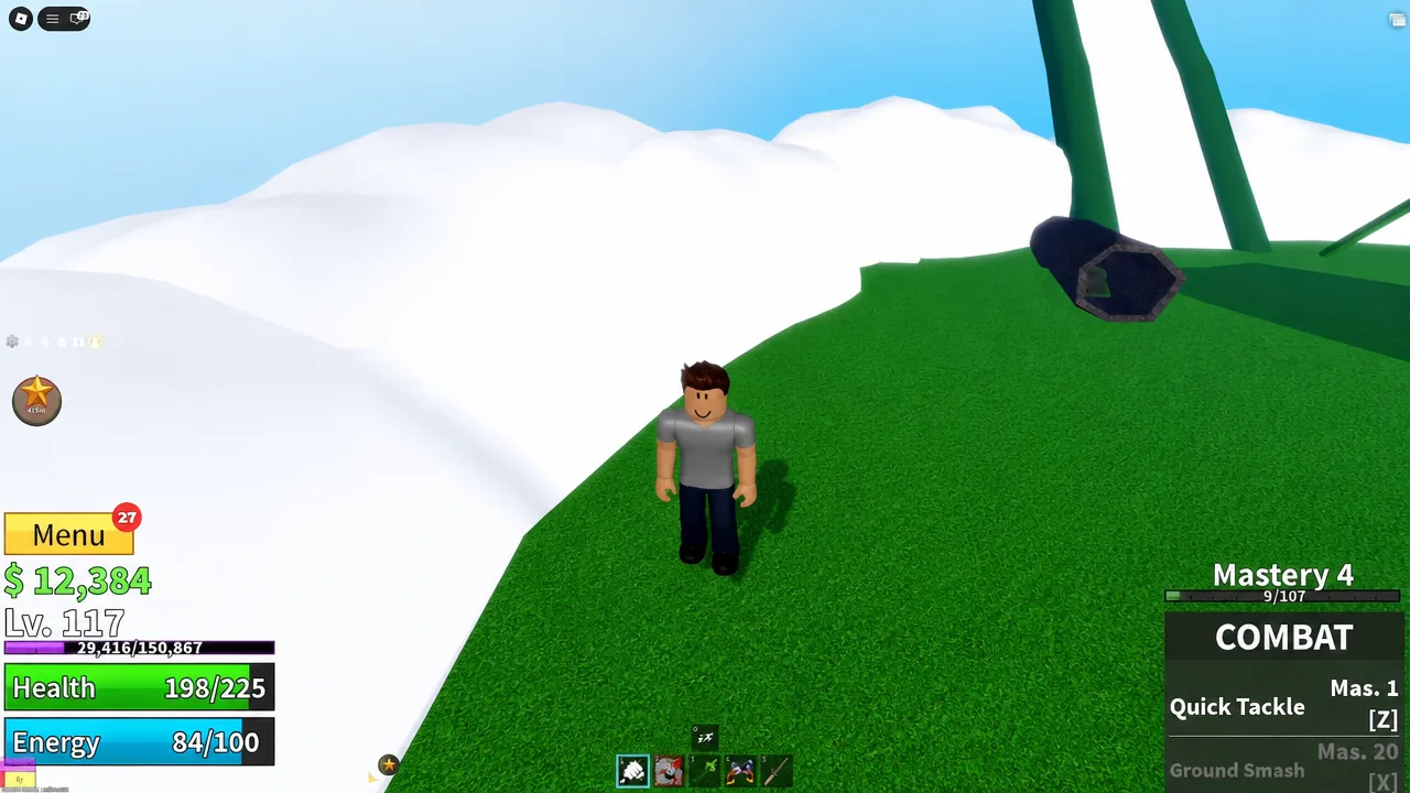 On-screen message in Blox Fruits announcing that a secret cloud has spawned in the Skylands