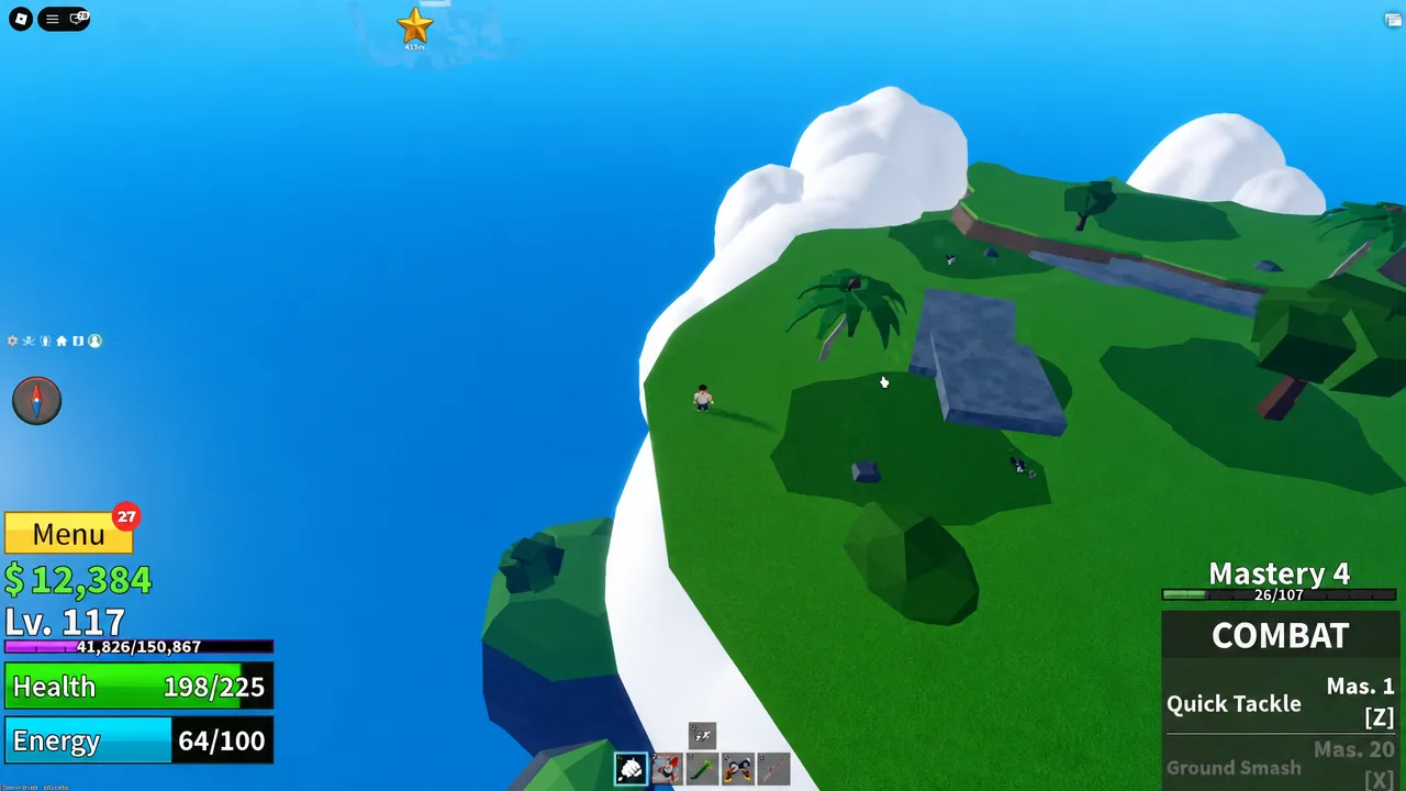 Breaking the secret cloud in the Skylands to reveal the hidden chest