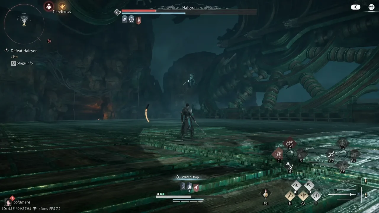 The Defeat Halcyon objective on screen during the final ground phase of the fight