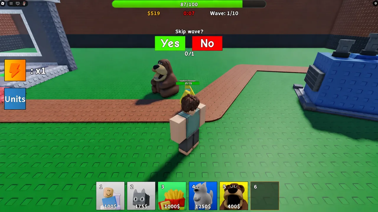 Skip wave confirmation dialog with the green Yes button highlighted