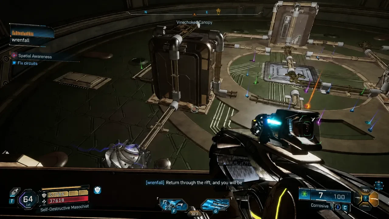 Fix circuits objective displayed while standing among the shrunken circuit board pathways