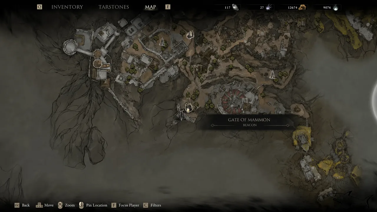 The Gate of Mammon beacon is the closest fast travel point to the dungeon.