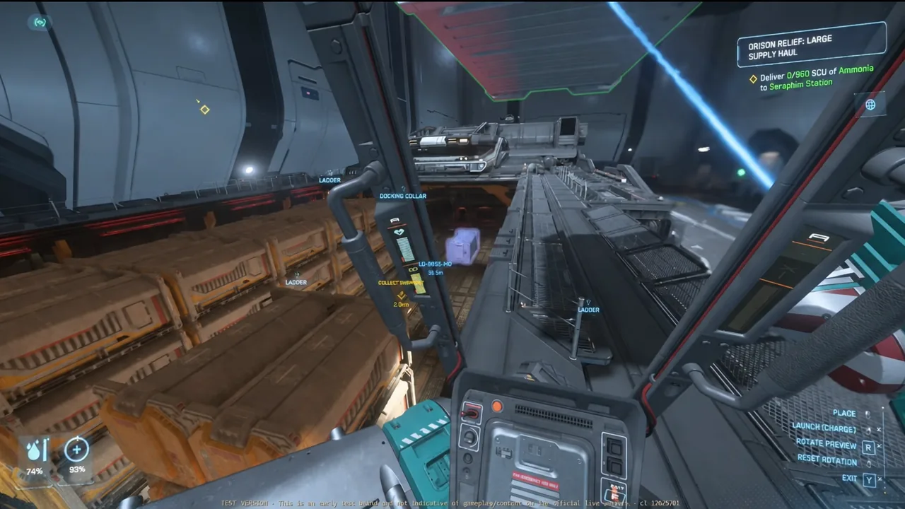 Star Citizen in-game view connected to the Orison relief effort