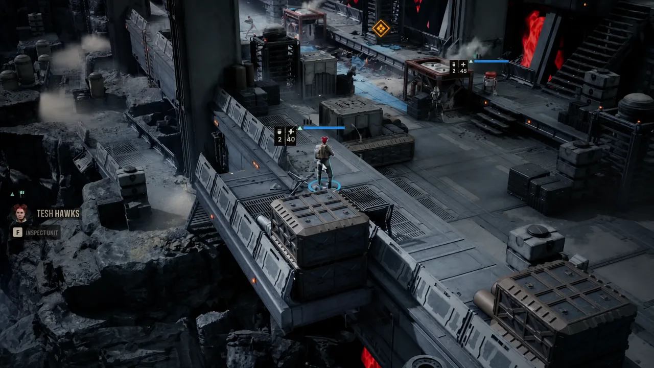 Selected operator highlighted in the field with the Inspect Unit prompt shown on screen