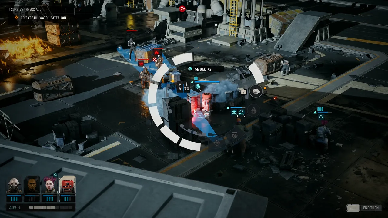 Lightsaber Strike selected on the combat action bar while targeting a nearby enemy