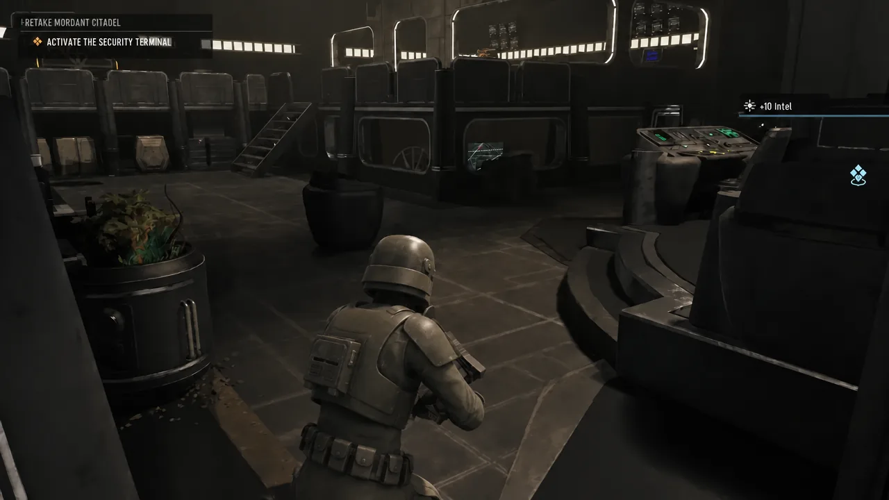 Objective panel reading Retake Mordant Citadel with Activate the Security Terminal listed underneath