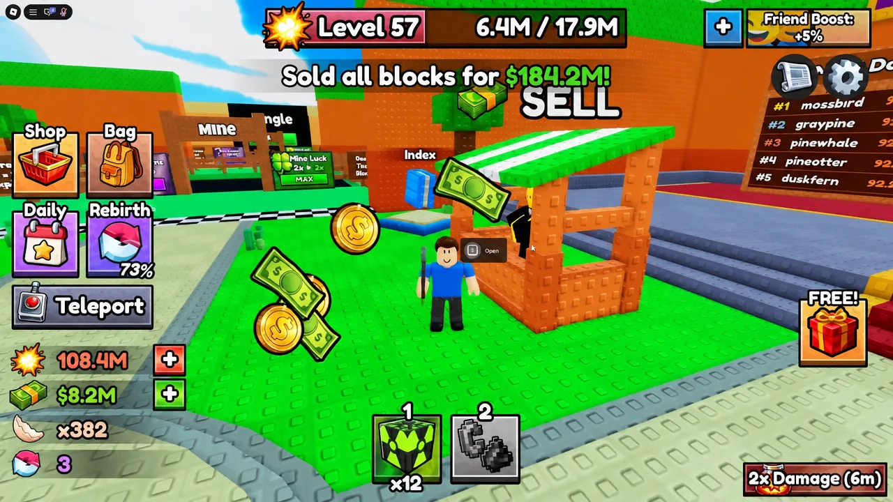 The Sell station confirms the batch total, which is the fastest way to verify a run paid off.