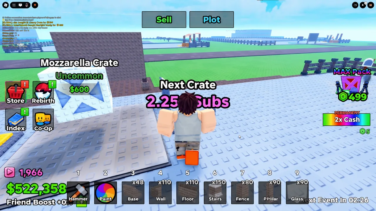 Mozzarella Crate shown as Uncommon priced at 600 dollars while building