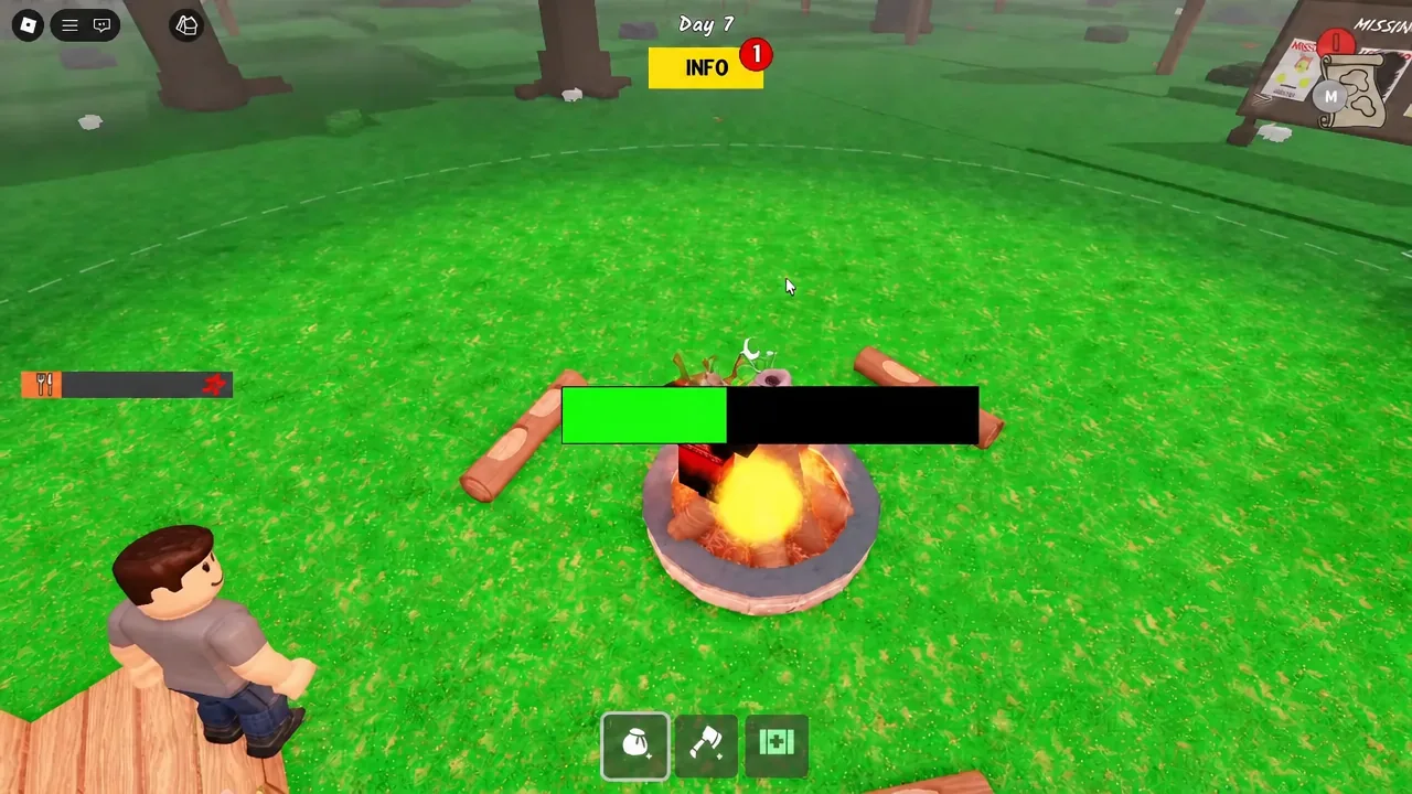 Volcanic biome run gathering resources near lava while wearing the Infernal Helmet